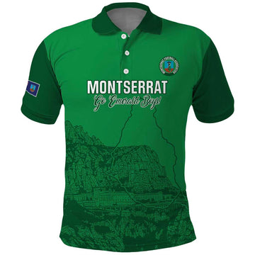 Custom Montserrat Football Polo Shirt 2025 Go Emerald Boys LT14