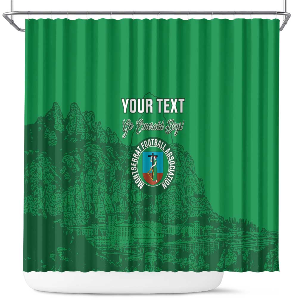 Custom Montserrat Football Shower Curtain 2025 Go Emerald Boys LT14