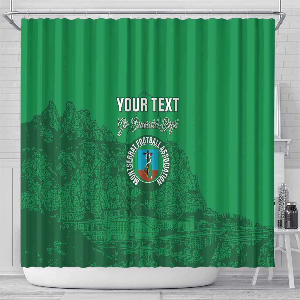 Custom Montserrat Football Shower Curtain 2025 Go Emerald Boys LT14
