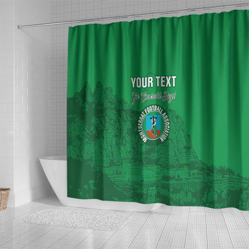 Custom Montserrat Football Shower Curtain 2025 Go Emerald Boys LT14