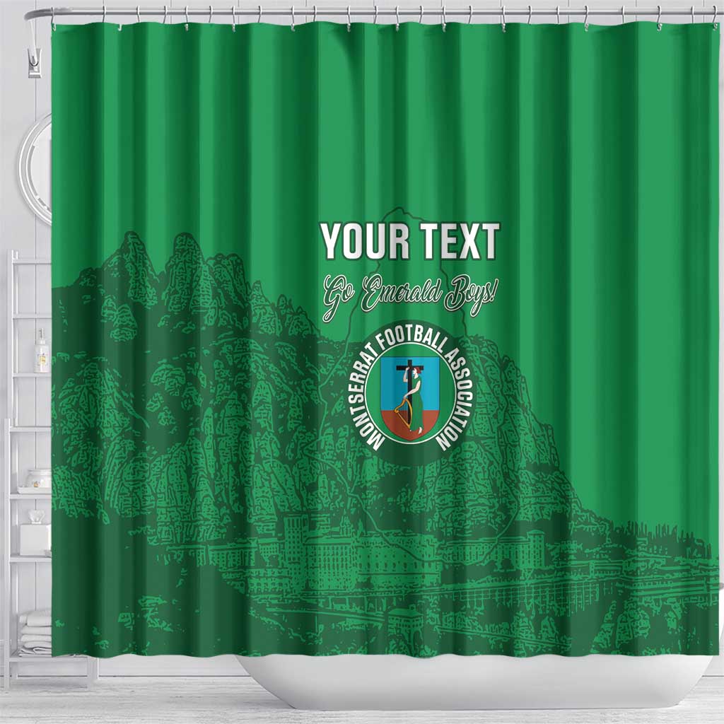 Custom Montserrat Football Shower Curtain 2025 Go Emerald Boys LT14