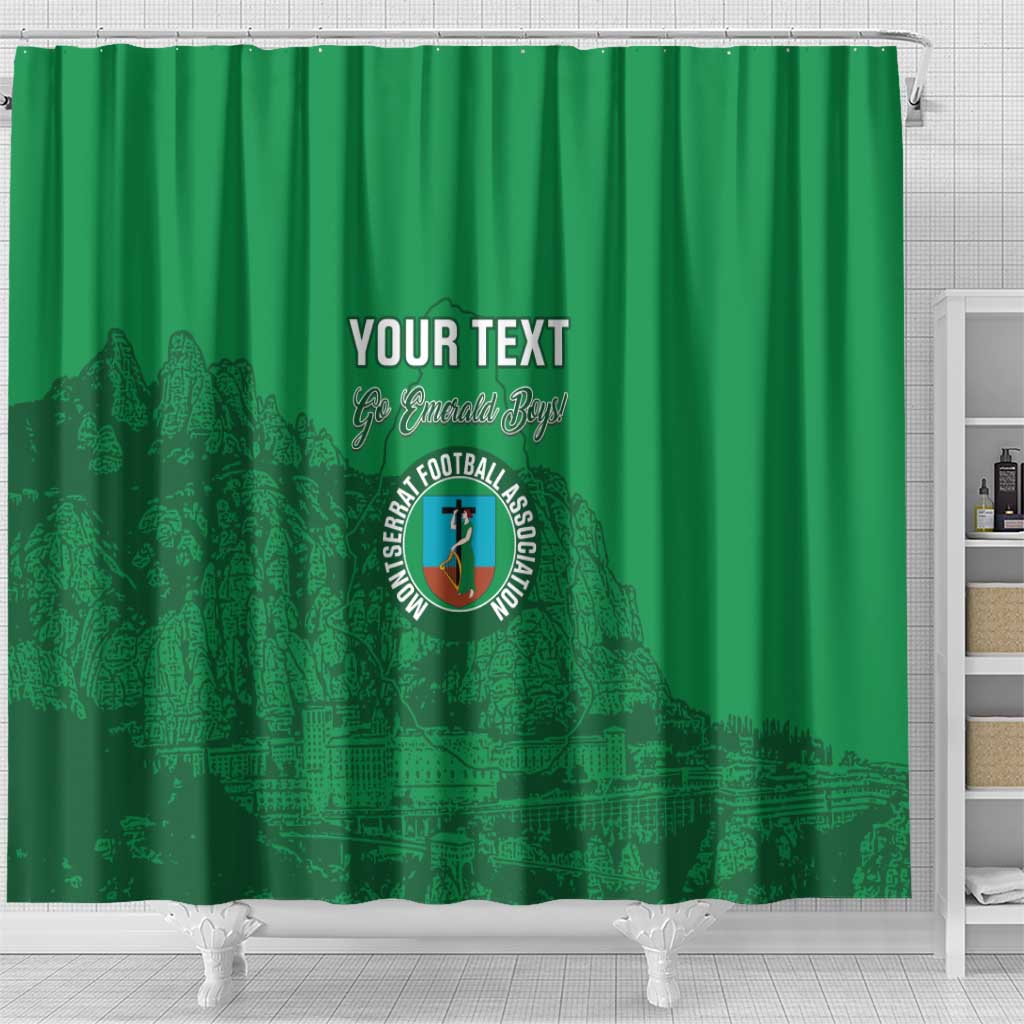 Custom Montserrat Football Shower Curtain 2025 Go Emerald Boys LT14