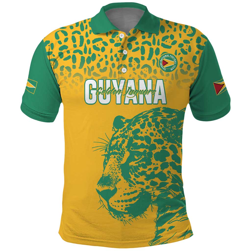 Custom Guyana Football Polo Shirt 2025 Go Golden Jaguars LT14
