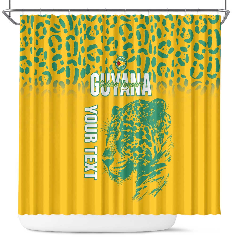 Custom Guyana Football Shower Curtain 2025 Go Golden Jaguars LT14