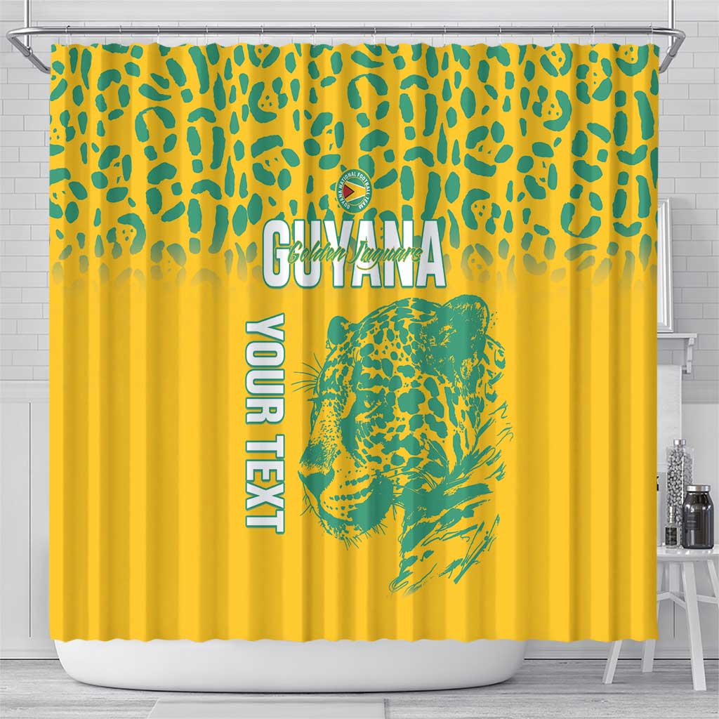 Custom Guyana Football Shower Curtain 2025 Go Golden Jaguars LT14