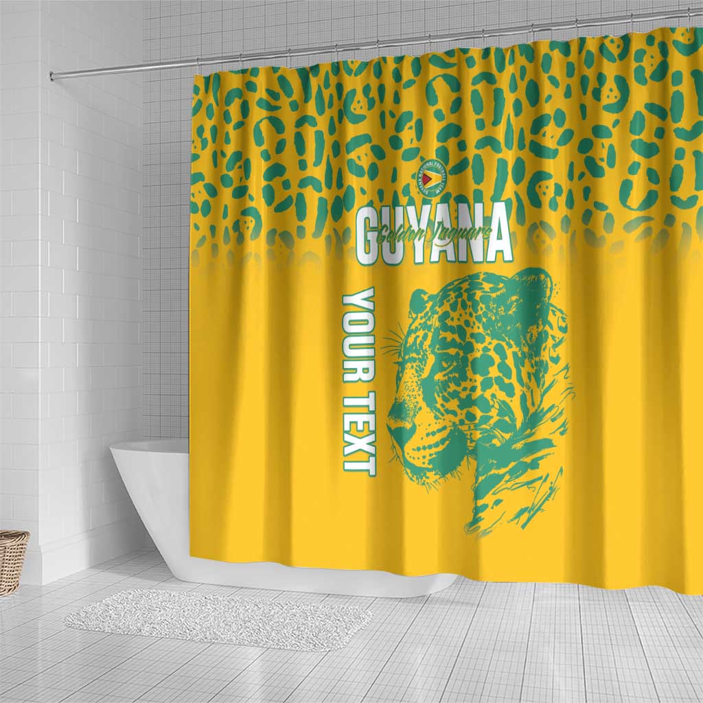 Custom Guyana Football Shower Curtain 2025 Go Golden Jaguars LT14