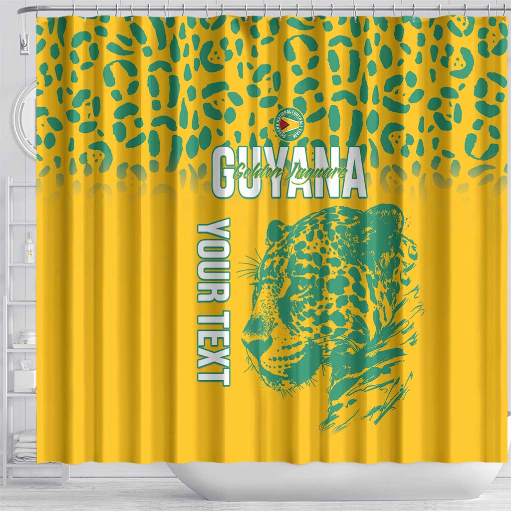 Custom Guyana Football Shower Curtain 2025 Go Golden Jaguars LT14