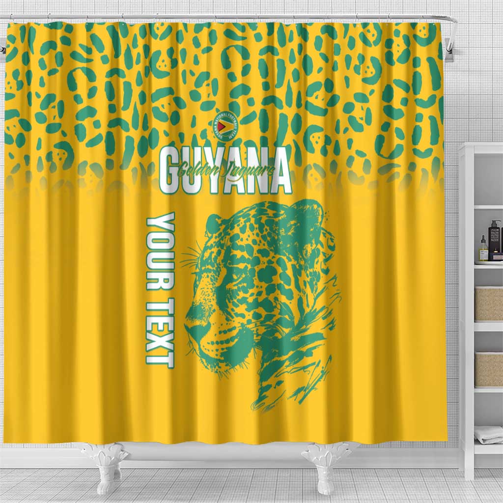 Custom Guyana Football Shower Curtain 2025 Go Golden Jaguars LT14