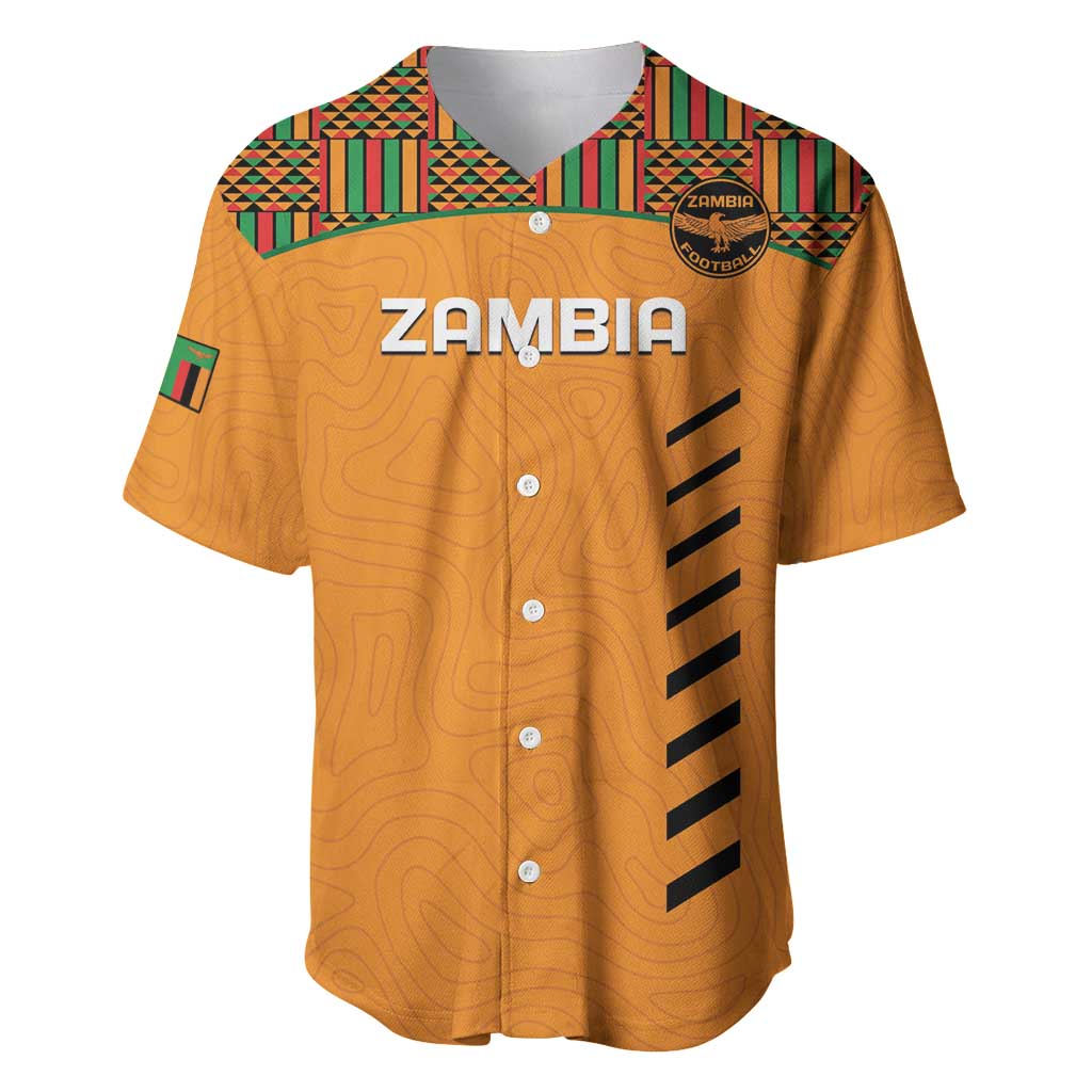 Custom Zambia Football Baseball Jersey Copper Queens Kente Pattern LT14