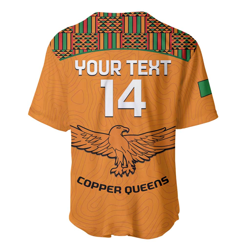 Custom Zambia Football Baseball Jersey Copper Queens Kente Pattern LT14