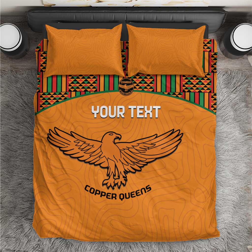 Custom Zambia Football Bedding Set Copper Queens Kente Pattern LT14