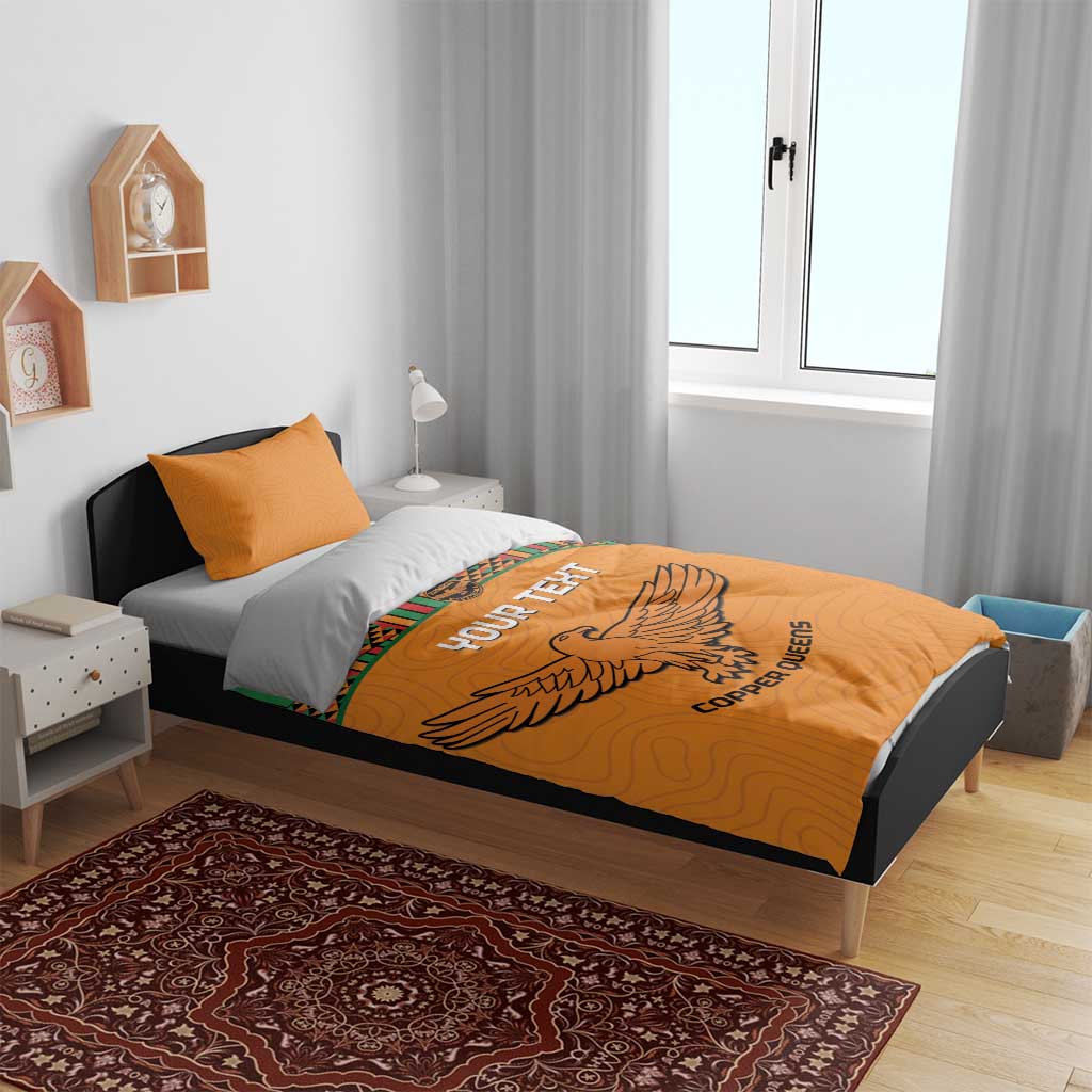 Custom Zambia Football Bedding Set Copper Queens Kente Pattern LT14