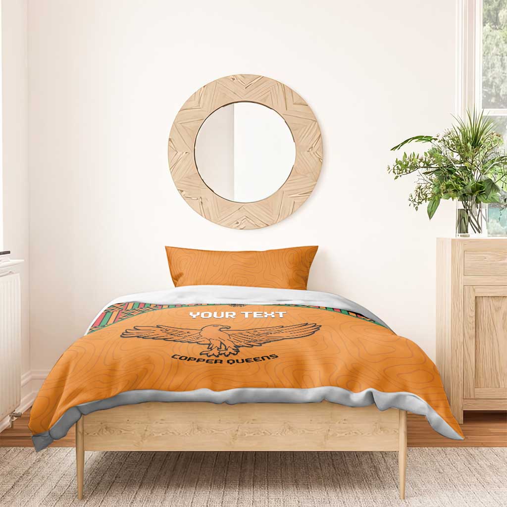 Custom Zambia Football Bedding Set Copper Queens Kente Pattern LT14