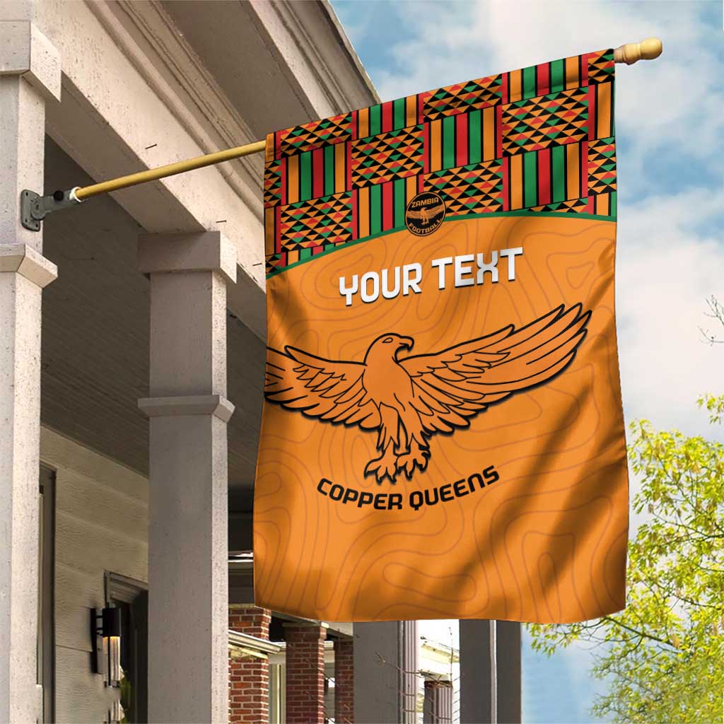 Custom Zambia Football Garden Flag Copper Queens Kente Pattern LT14