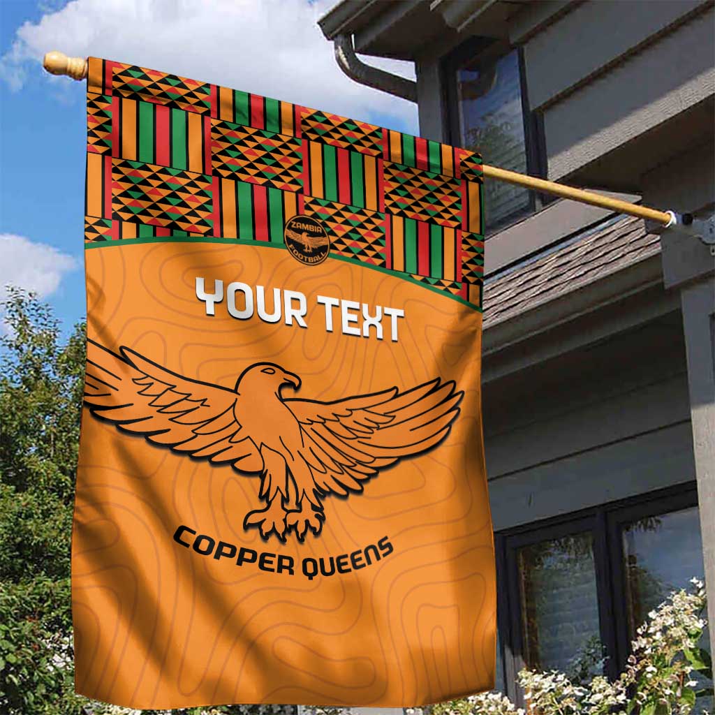 Custom Zambia Football Garden Flag Copper Queens Kente Pattern LT14