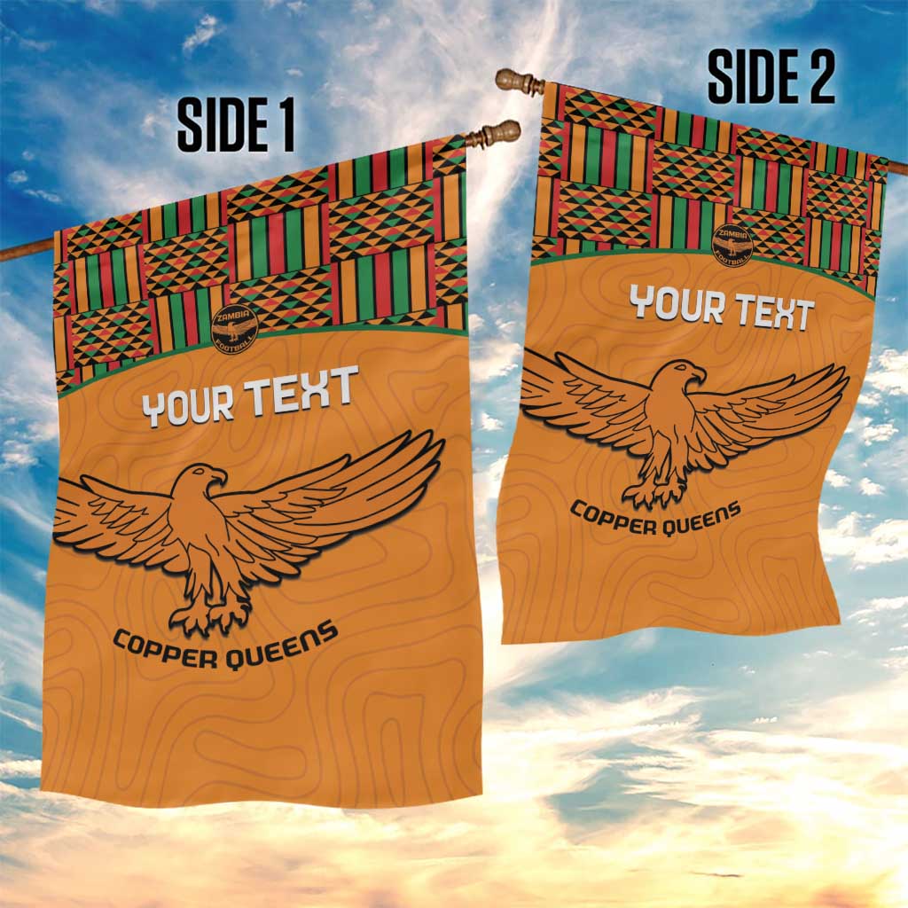 Custom Zambia Football Garden Flag Copper Queens Kente Pattern LT14