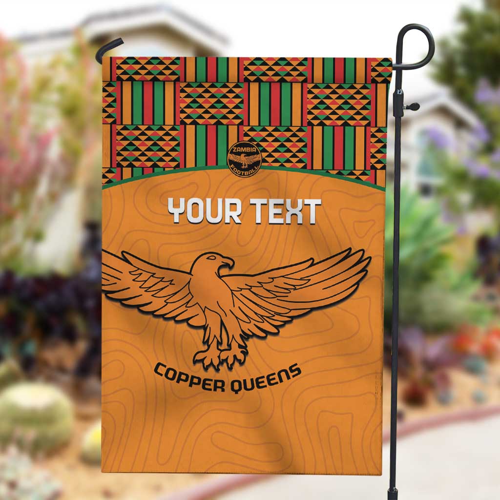 Custom Zambia Football Garden Flag Copper Queens Kente Pattern LT14