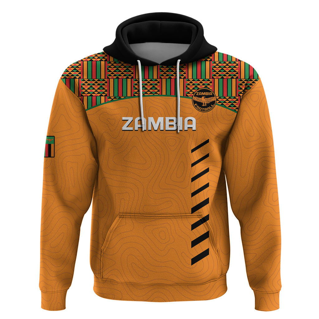 Custom Zambia Football Hoodie Copper Queens Kente Pattern LT14