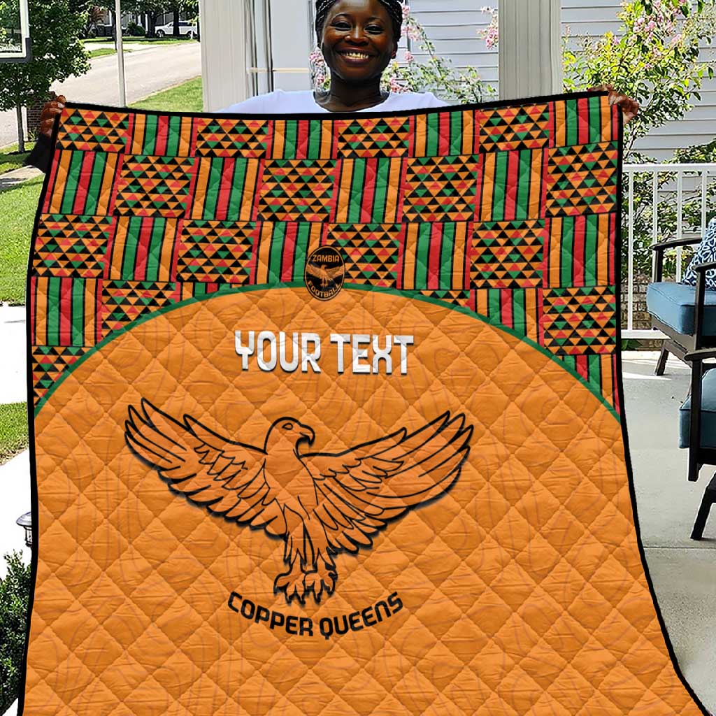 Custom Zambia Football Quilt Copper Queens Kente Pattern LT14