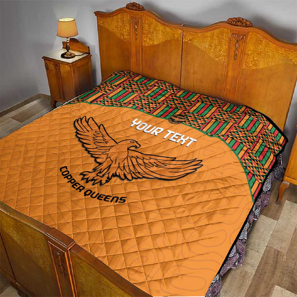 Custom Zambia Football Quilt Copper Queens Kente Pattern LT14