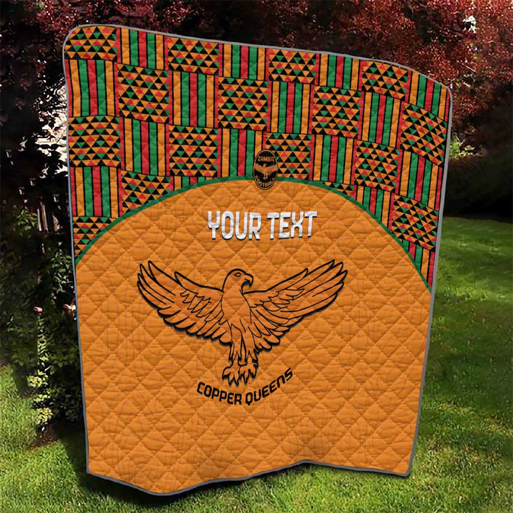 Custom Zambia Football Quilt Copper Queens Kente Pattern LT14