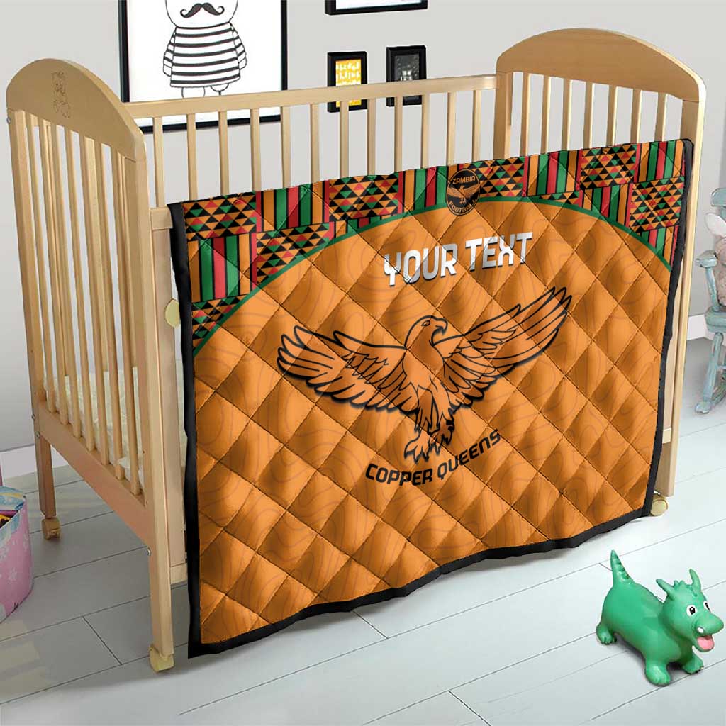 Custom Zambia Football Quilt Copper Queens Kente Pattern LT14