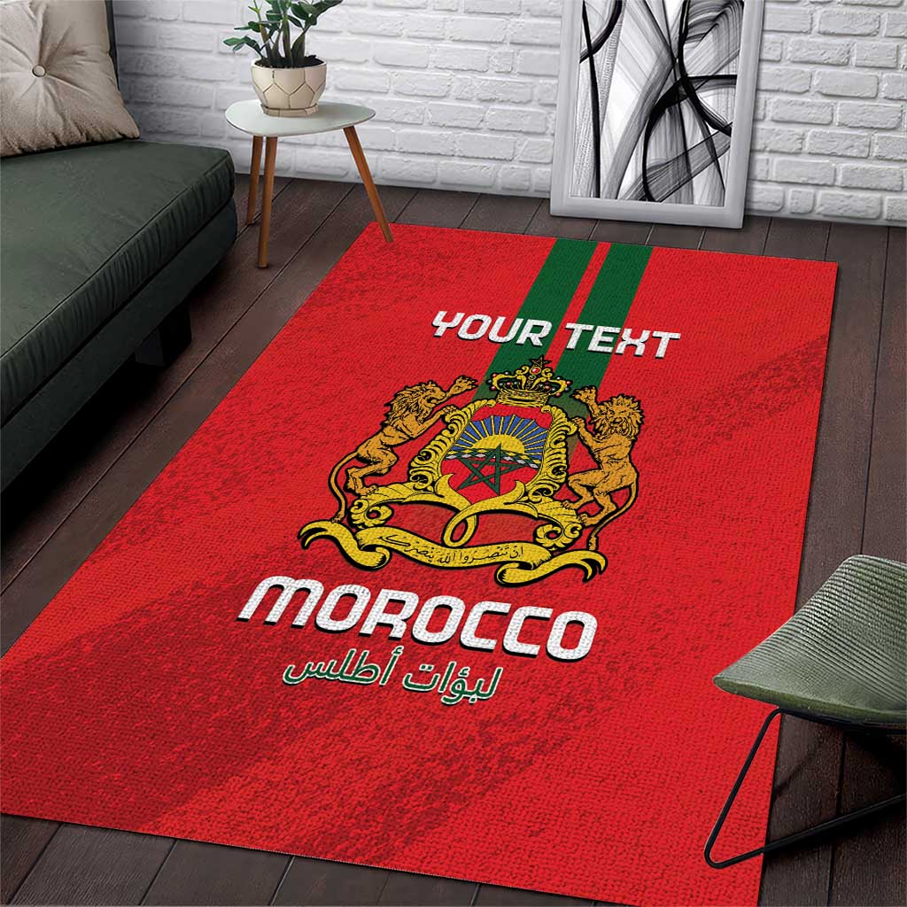 Custom Morocco Football Area Rug Go Lionesses of Atlas LT14