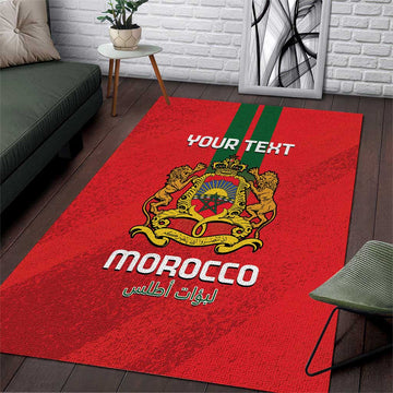 Custom Morocco Football Area Rug Go Lionesses of Atlas LT14