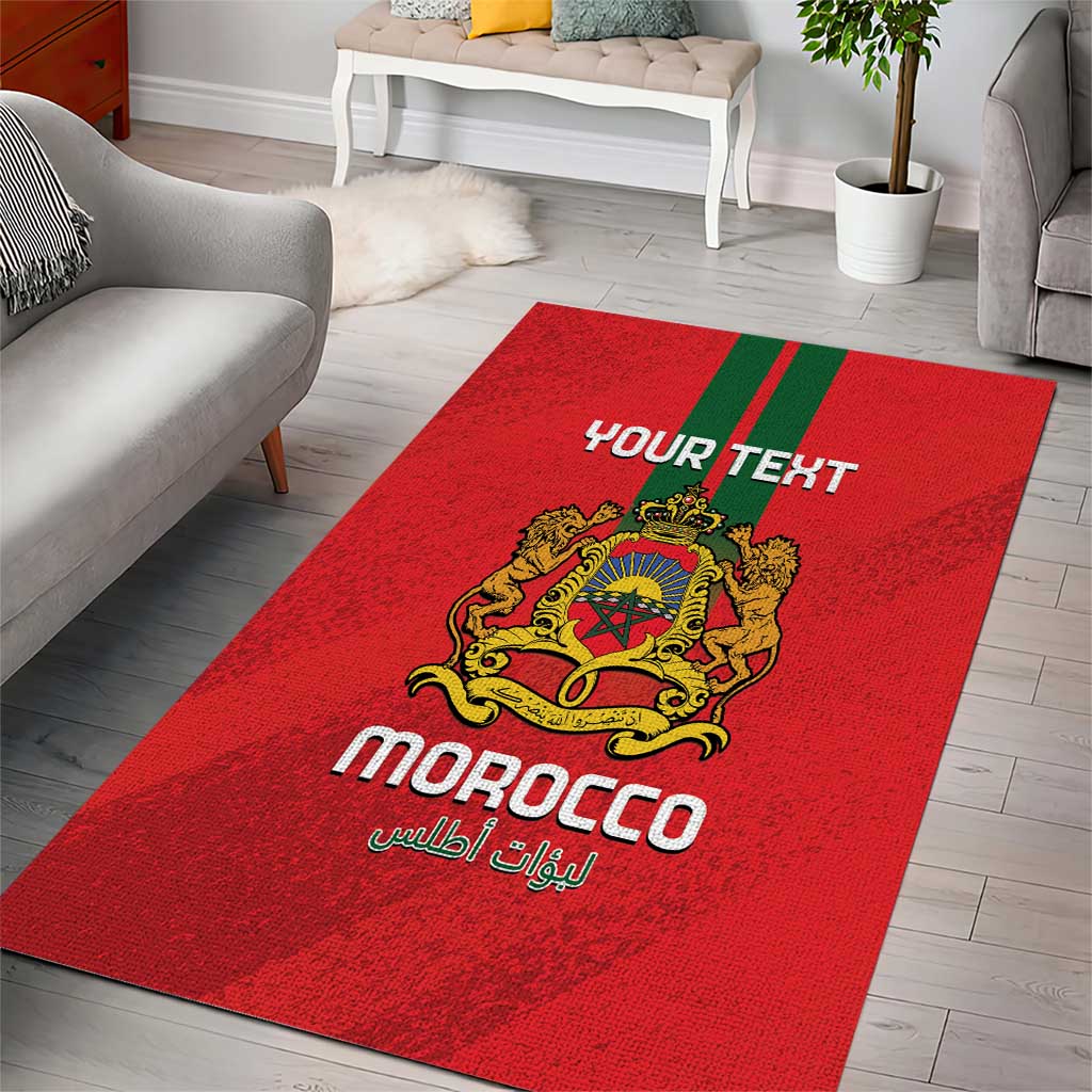 Custom Morocco Football Area Rug Go Lionesses of Atlas LT14
