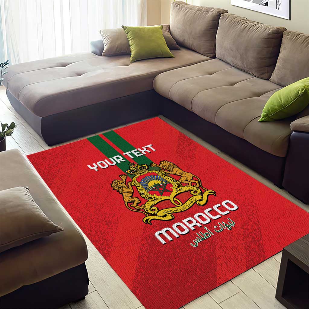 Custom Morocco Football Area Rug Go Lionesses of Atlas LT14