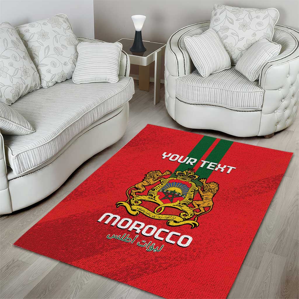 Custom Morocco Football Area Rug Go Lionesses of Atlas LT14