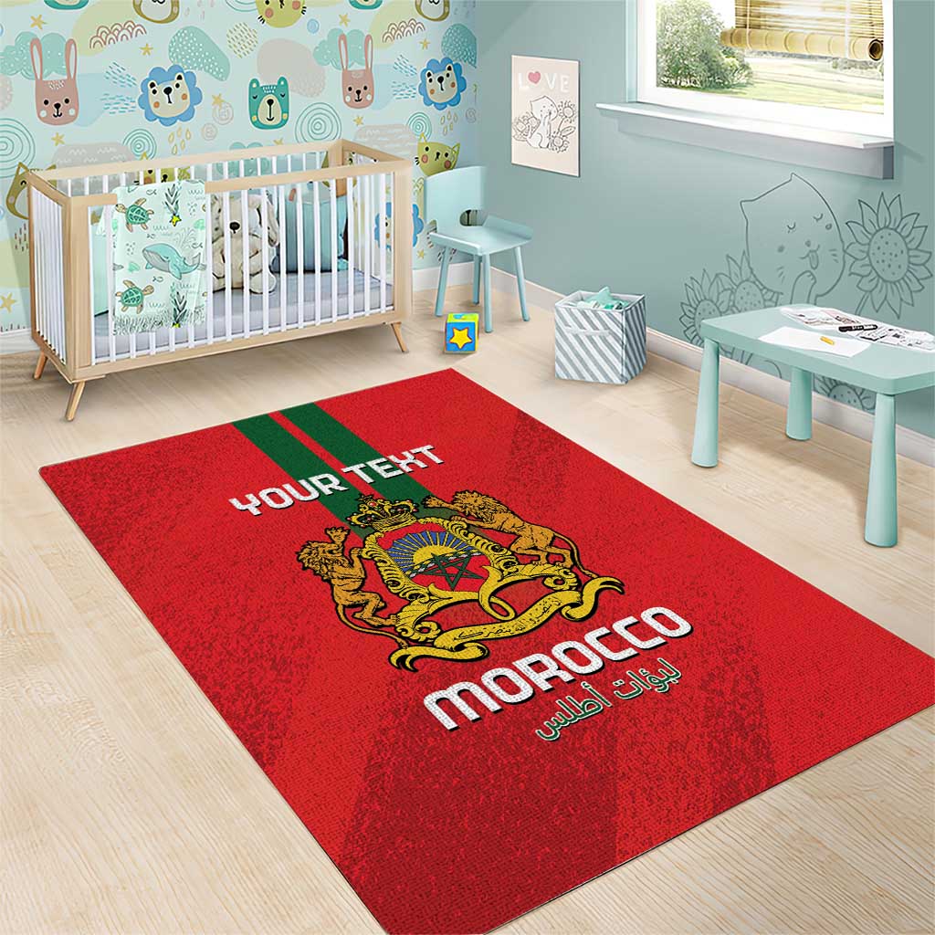 Custom Morocco Football Area Rug Go Lionesses of Atlas LT14