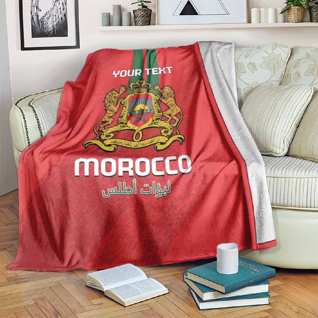 Custom Morocco Football Blanket Go Lionesses of Atlas LT14