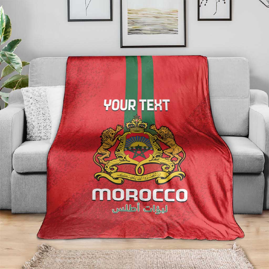 Custom Morocco Football Blanket Go Lionesses of Atlas LT14