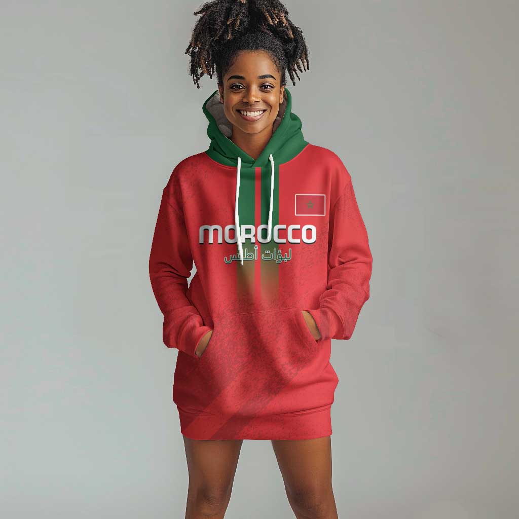 Custom Morocco Football Hoodie Dress Go Lionesses of Atlas LT14