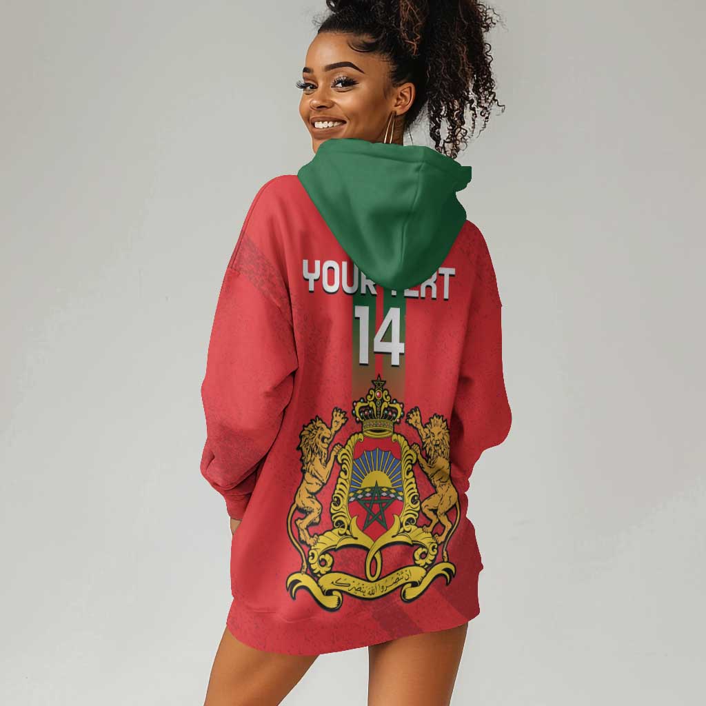 Custom Morocco Football Hoodie Dress Go Lionesses of Atlas LT14