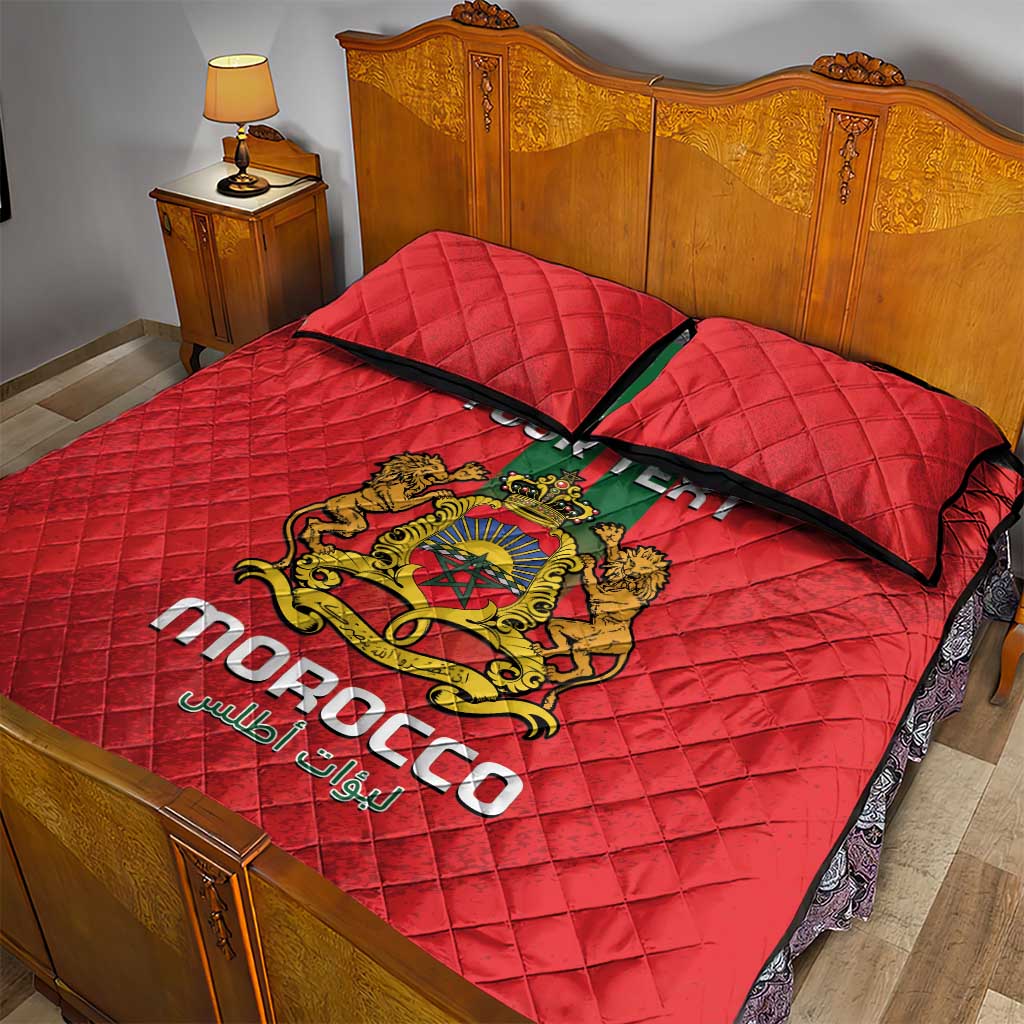 Custom Morocco Football Quilt Bed Set Go Lionesses of Atlas LT14