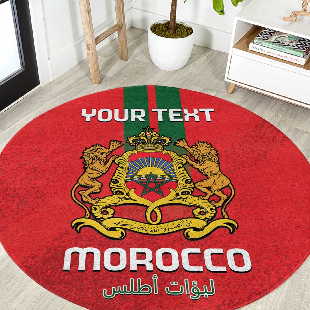 Custom Morocco Football Round Carpet Go Lionesses of Atlas LT14