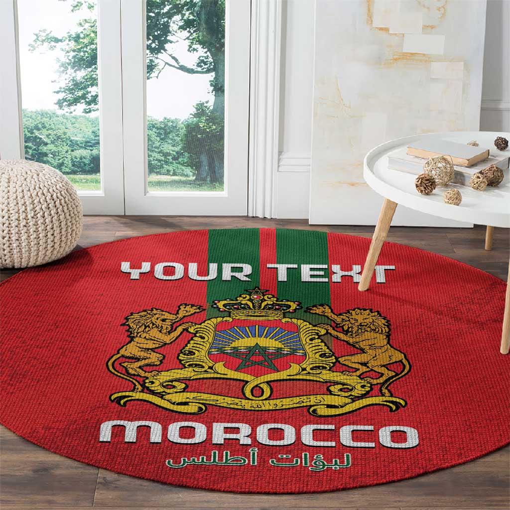 Custom Morocco Football Round Carpet Go Lionesses of Atlas LT14