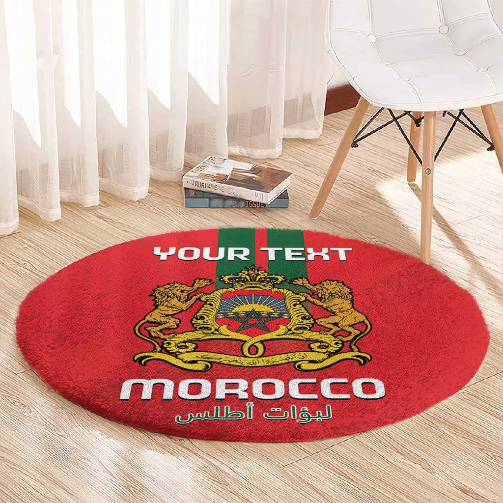 Custom Morocco Football Round Carpet Go Lionesses of Atlas LT14