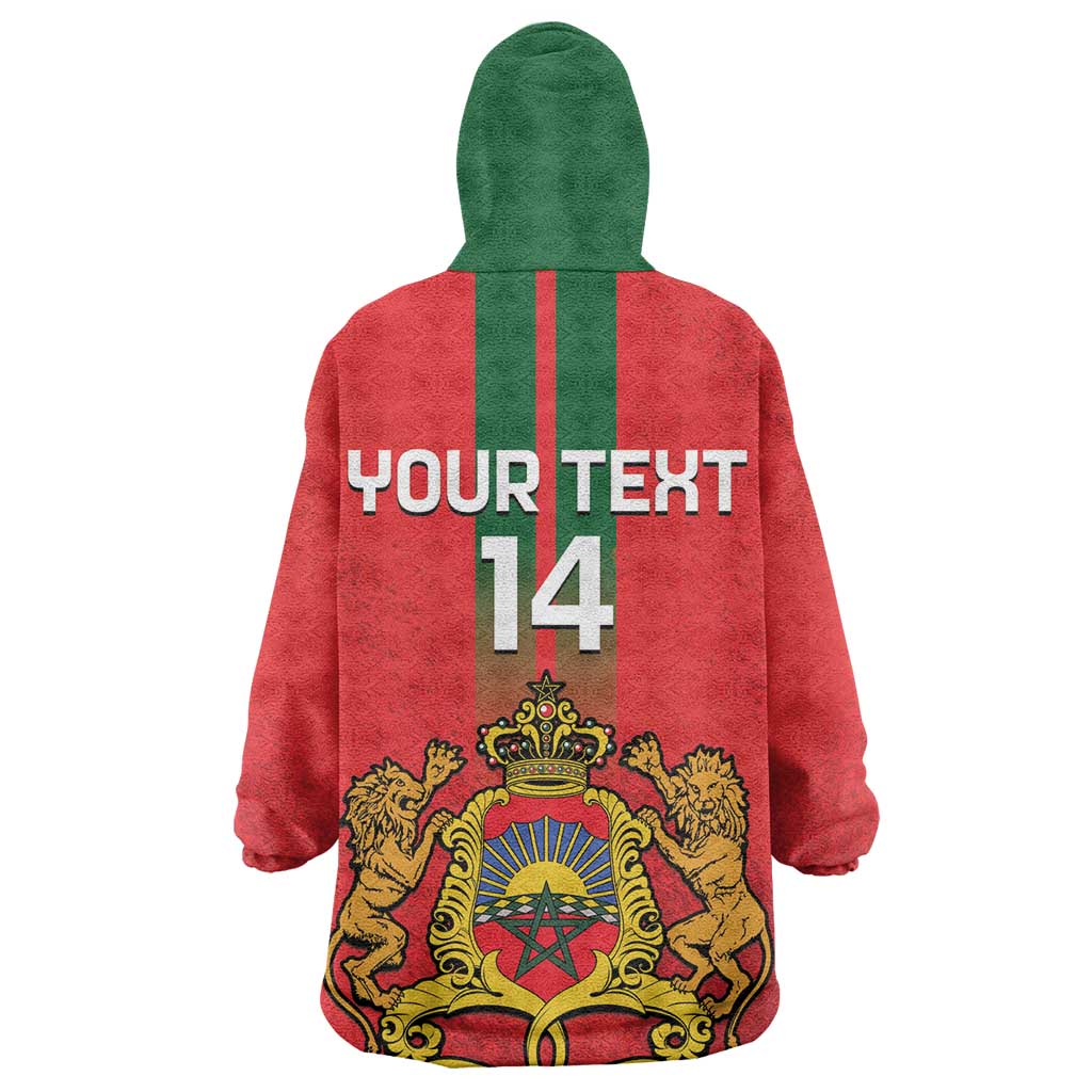 Custom Morocco Football Wearable Blanket Hoodie Go Lionesses of Atlas LT14