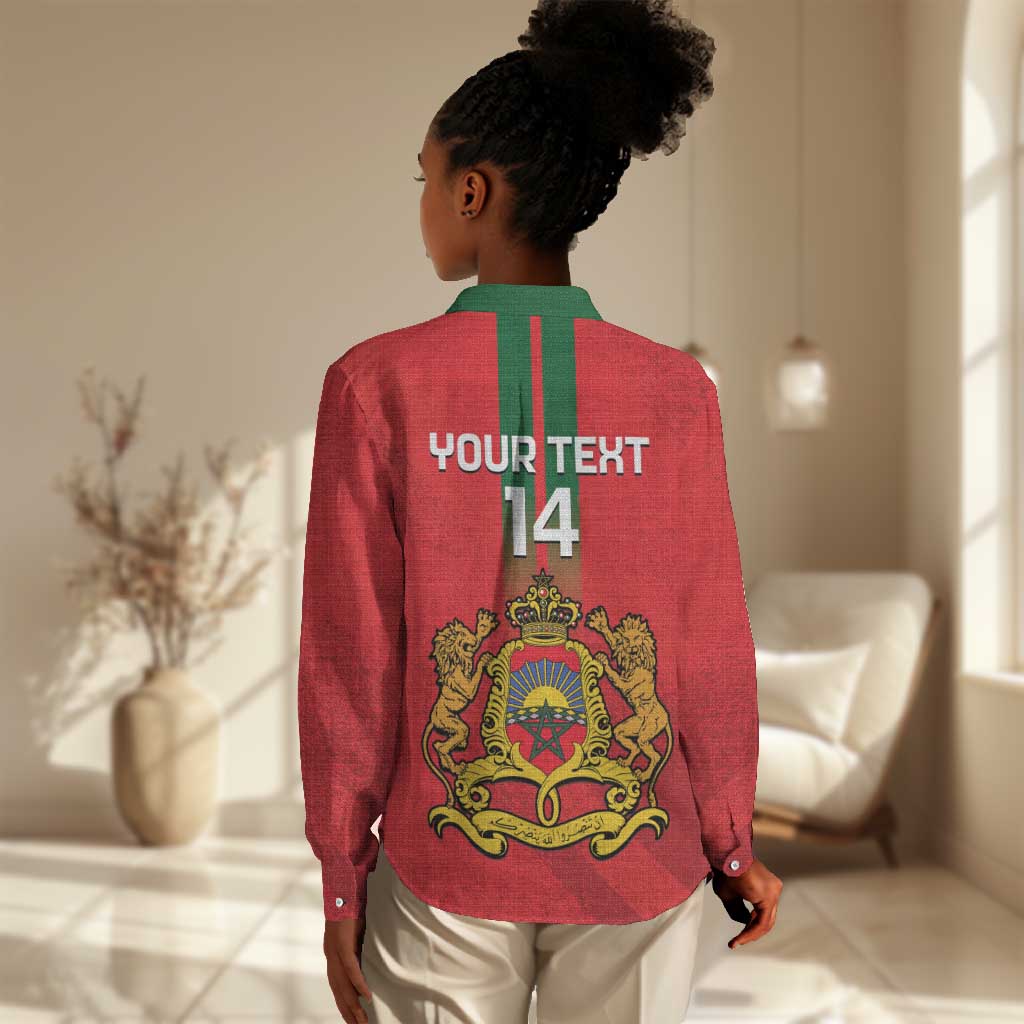 Custom Morocco Football Women Casual Shirt Go Lionesses of Atlas LT14