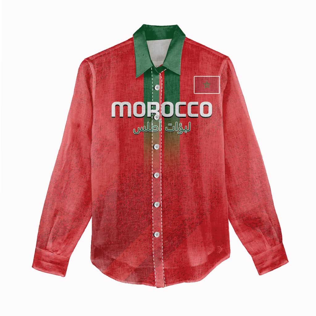 Custom Morocco Football Women Casual Shirt Go Lionesses of Atlas LT14