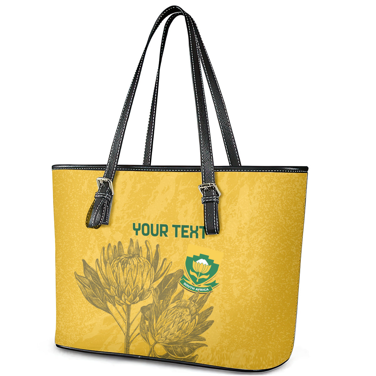 Custom South Africa Soccer Leather Tote Bag Go Banyana Banyana Proteas LT14