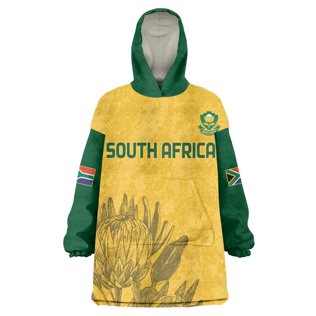 Custom South Africa Soccer Wearable Blanket Hoodie Go Banyana Banyana Proteas LT14
