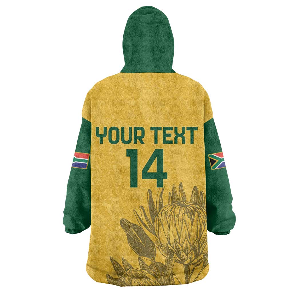 Custom South Africa Soccer Wearable Blanket Hoodie Go Banyana Banyana Proteas LT14