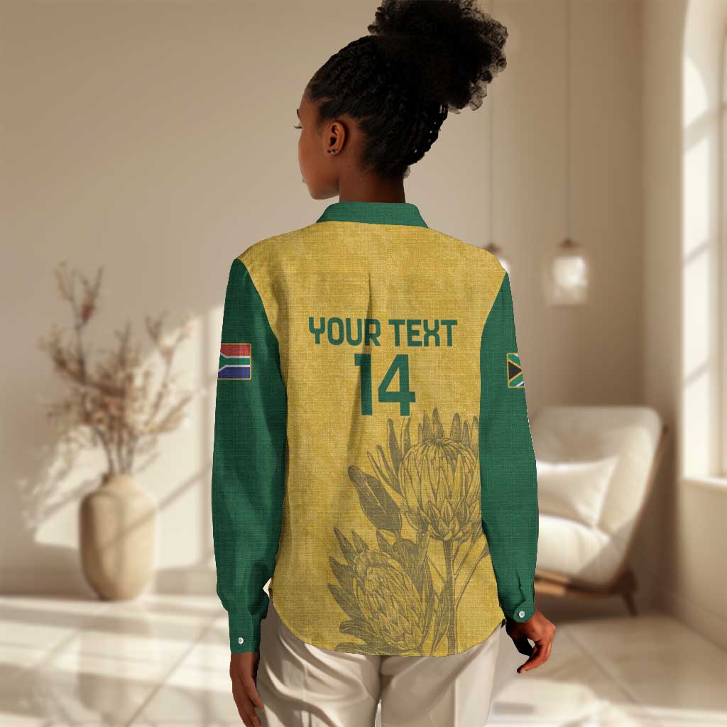 Custom South Africa Soccer Women Casual Shirt Go Banyana Banyana Proteas LT14