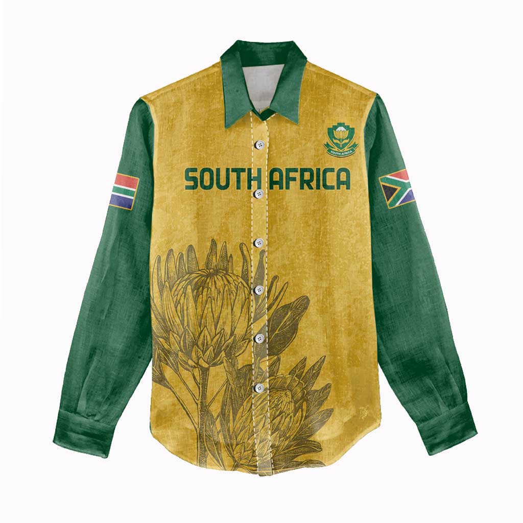 Custom South Africa Soccer Women Casual Shirt Go Banyana Banyana Proteas LT14