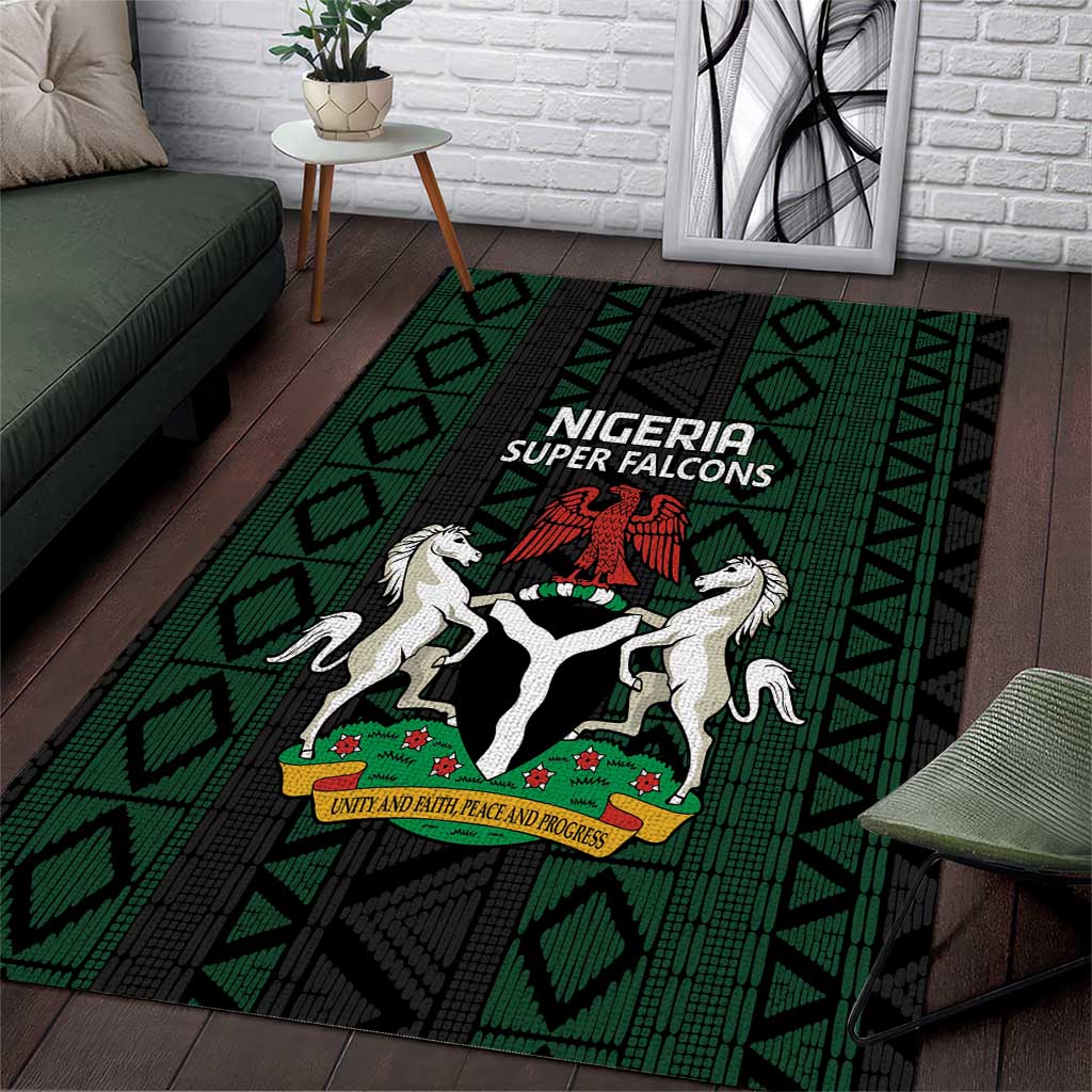 Nigeria Football Area Rug Go Super Falcons African Pattern LT14