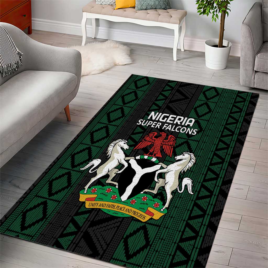 Nigeria Football Area Rug Go Super Falcons African Pattern LT14